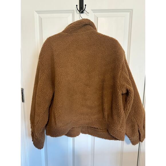American Eagle Tan Teddy Bear Sherpa Jacket Large - Picture 2 of 2